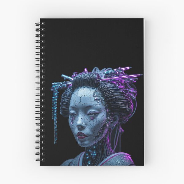 Item preview, Neon Cyberpunk Porcelain Geisha Android designed and sold by BassLineDesign.