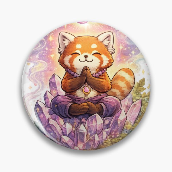 Item preview, Meditating Red Panda Crystal Harmony designed and sold by EpicwaveDesigns.