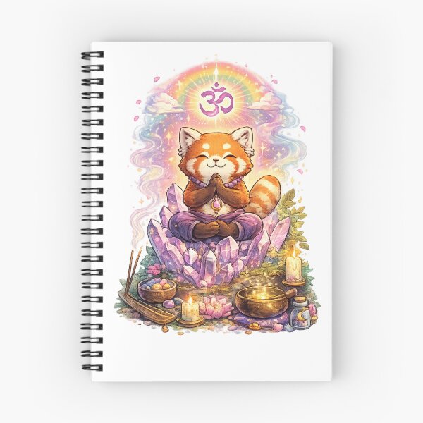 Item preview, Meditating Red Panda Crystal Harmony designed and sold by EpicwaveDesigns.