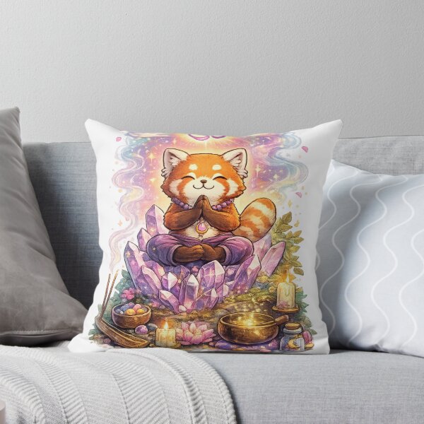 Item preview, Meditating Red Panda Crystal Harmony designed and sold by EpicwaveDesigns.