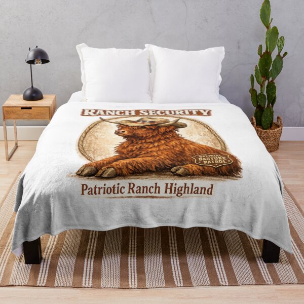 Item preview, Highland Cow in a Cowboy Hat, Patriotic Swissy designed and sold by faridman.
