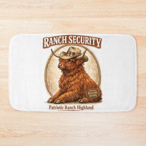 Item preview, Highland Cow in a Cowboy Hat, Patriotic Swissy designed and sold by faridman.