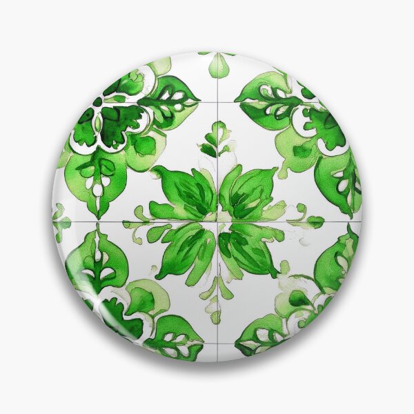 Item preview, Portuguese Azulejo Watercolor-Style Vintage Tile Design Art designed and sold by DEC02.