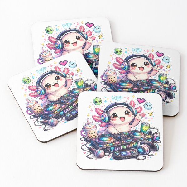 Item preview, Kawaii Axolotl DJ Party Vibes designed and sold by EpicwaveDesigns.