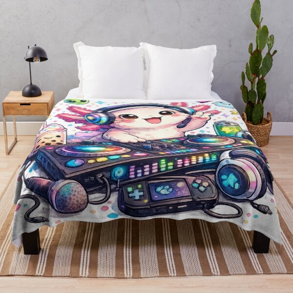 Item preview, Kawaii Axolotl DJ Party Vibes designed and sold by EpicwaveDesigns.