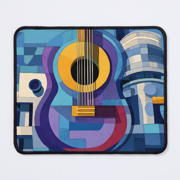 Item preview, Transform Your Space with Abstract Geometric Guitar and Vibrant Architectural Composition designed and sold by OlfactoART Studio.