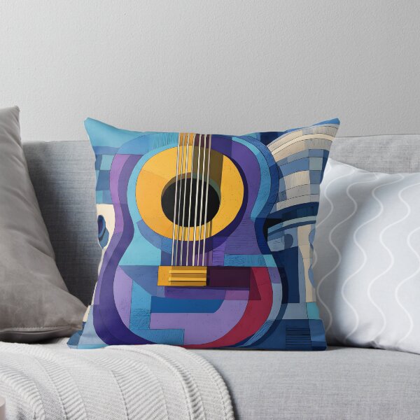 Item preview, Transform Your Space with Abstract Geometric Guitar and Vibrant Architectural Composition designed and sold by OlfactoART Studio.