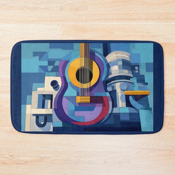 Item preview, Transform Your Space with Abstract Geometric Guitar and Vibrant Architectural Composition designed and sold by OlfactoART Studio.