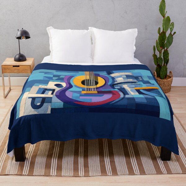 Item preview, Transform Your Space with Abstract Geometric Guitar and Vibrant Architectural Composition designed and sold by OlfactoART Studio.