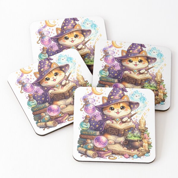 Item preview, Kawaii Wizard Cat Spellbook Magic designed and sold by EpicwaveDesigns.