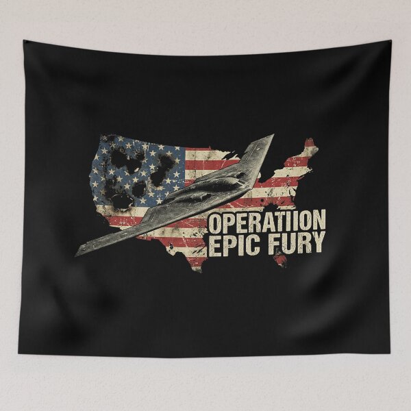 Item preview, Operation Epic Fury Military Brotherhood American Flag designed and sold by SkeletonsDanger.