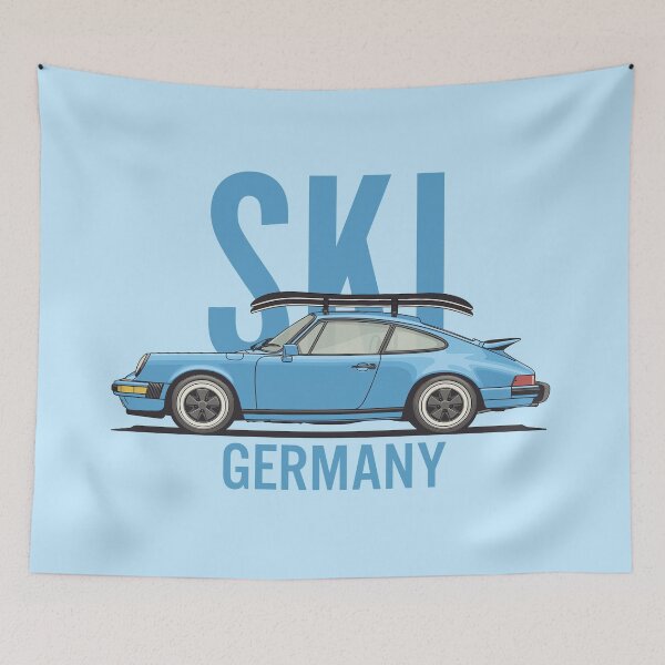 Item preview, Vintage Porsche 911 964 Ski Germany illustration designed and sold by blackdogshop.