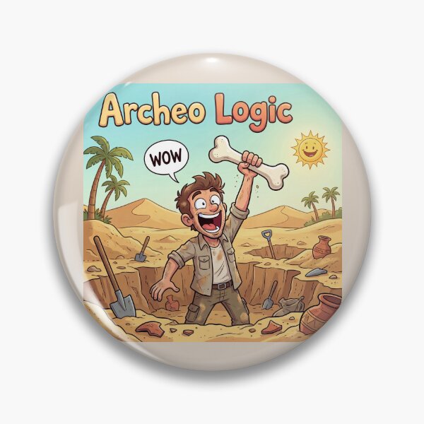 Item preview, Archeo Logic – Funny Archaeologist Discovery Cartoon designed and sold by WordPlayStudio.