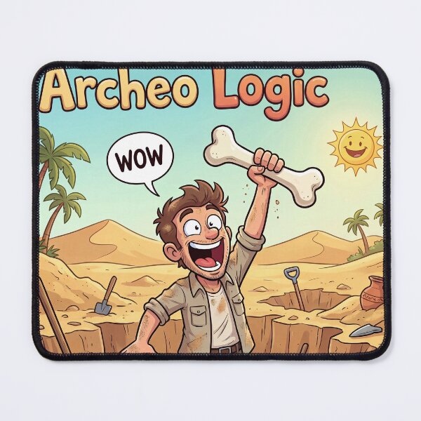 Item preview, Archeo Logic – Funny Archaeologist Discovery Cartoon designed and sold by WordPlayStudio.