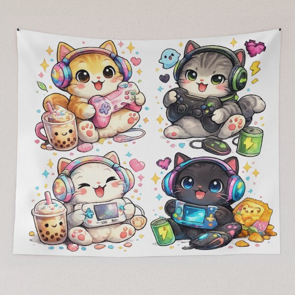 Item preview, Cute Gaming Cats Squad designed and sold by EpicwaveDesigns.