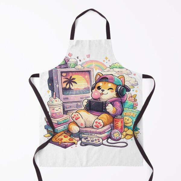 Item preview, Retro Gamer Dog Sunset Chill designed and sold by EpicwaveDesigns.
