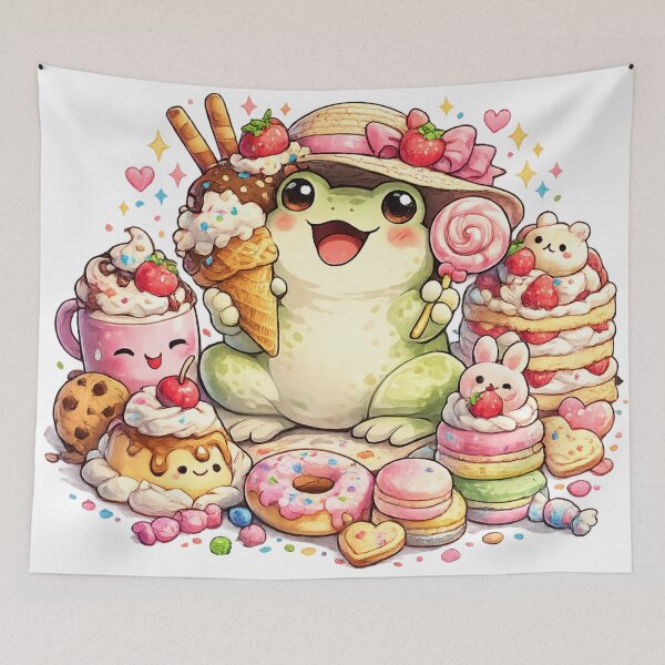 Item preview, Kawaii Frog Dessert Party designed and sold by EpicwaveDesigns.
