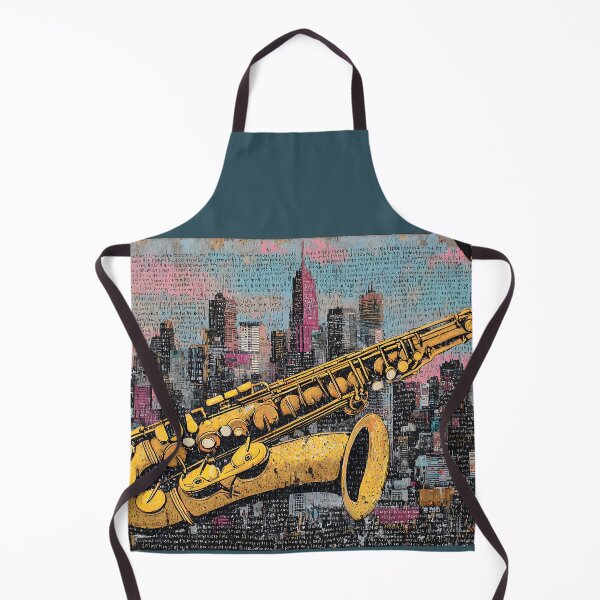 Item preview, Bring Jazz to Life with Saxophone and Vibrant City Skyline Urban Artwork designed and sold by OlfactoART Studio.