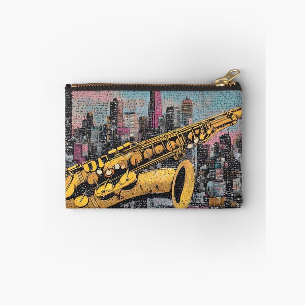 Item preview, Bring Jazz to Life with Saxophone and Vibrant City Skyline Urban Artwork designed and sold by OlfactoART Studio.