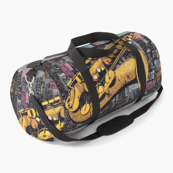 Item preview, Bring Jazz to Life with Saxophone and Vibrant City Skyline Urban Artwork designed and sold by OlfactoART Studio.
