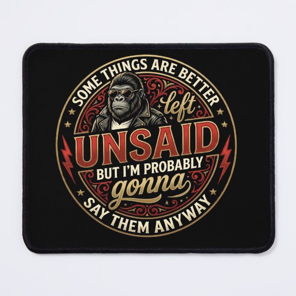 Item preview, Some Things Are Better Left Unsaid Funny Monkey Illustration designed and sold by VGAfanatic.