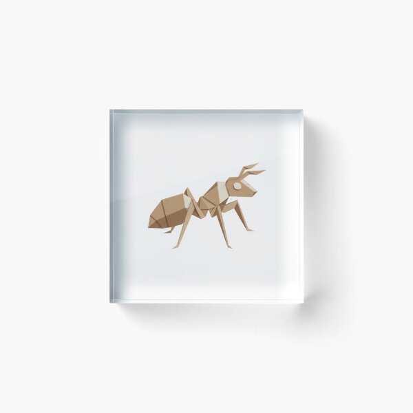 Item preview, Brown Origami Ant – Kraft Paper Style Sticker for Environmentalists designed and sold by bsbd-action.