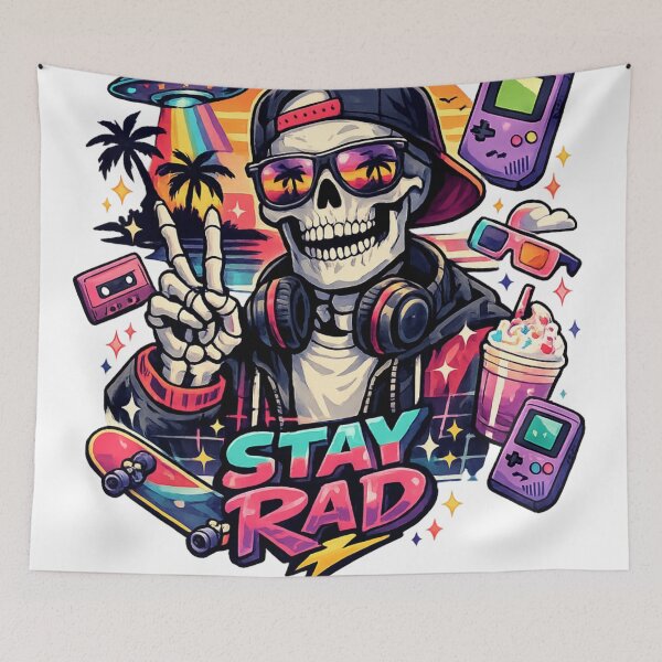 Item preview, Retro Stay Rad Skeleton Vibes designed and sold by EpicwaveDesigns.