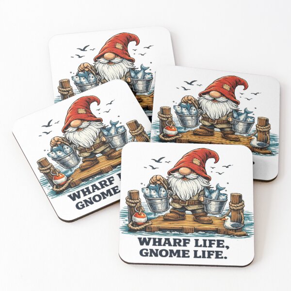 Item preview, Wharf Life, Gnome Life – Coastal Fishing Gnome Illustration designed and sold by SaltyLinesOut.