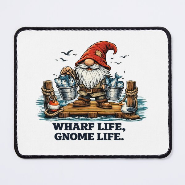 Item preview, Wharf Life, Gnome Life – Coastal Fishing Gnome Illustration designed and sold by SaltyLinesOut.