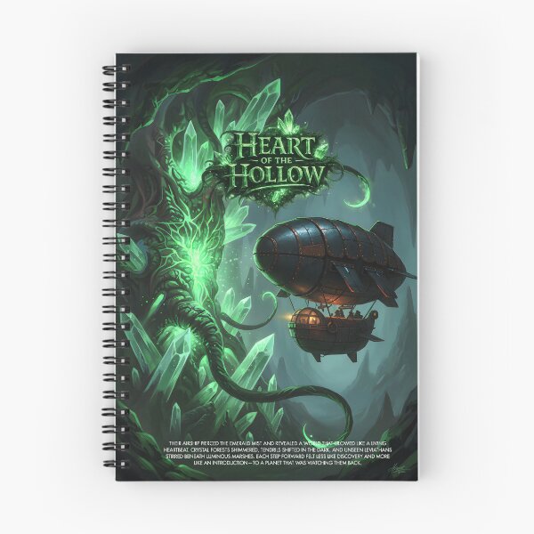 Item preview, Heart of the Hollow — Steampunk Airship in Emerald Crystal Cavern designed and sold by The Visual Syllabus.