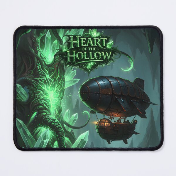 Item preview, Heart of the Hollow — Steampunk Airship in Emerald Crystal Cavern designed and sold by The Visual Syllabus.