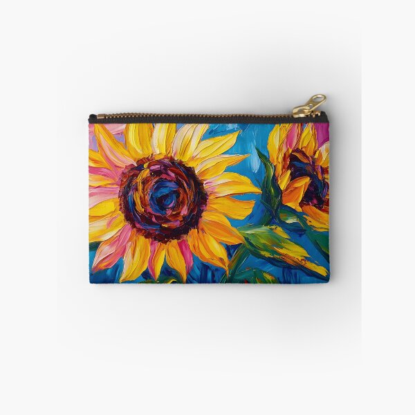 Item preview, Explore Nature with Two Sunflowers Dancing Amidst a Swirling Colorful Sky designed and sold by OlfactoART Studio.