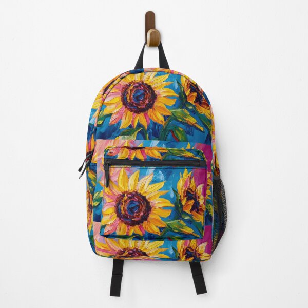 Item preview, Explore Nature with Two Sunflowers Dancing Amidst a Swirling Colorful Sky designed and sold by OlfactoART Studio.