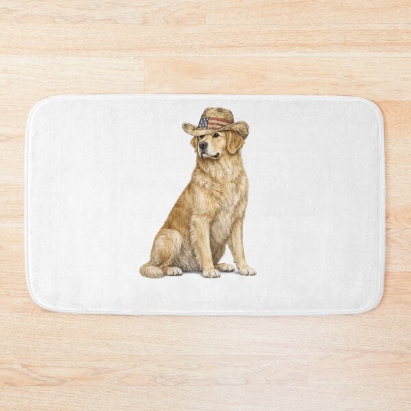 Item preview, Golden Retriever Dog in a Cowboy Hat, Patriotic Swissy designed and sold by faridman.