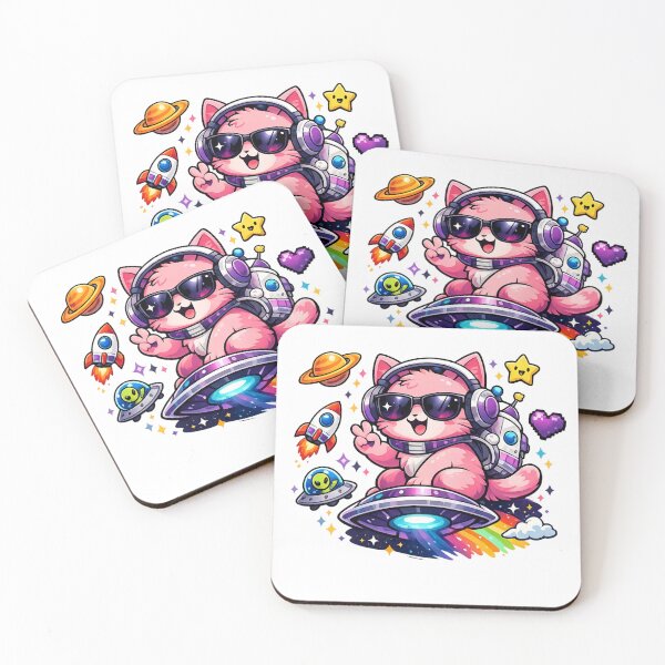Item preview, Space Explorer Cat UFO Adventure designed and sold by EpicwaveDesigns.