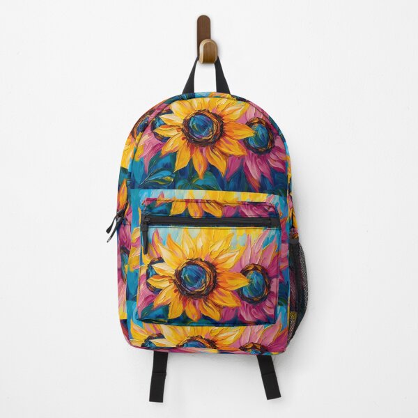 Item preview, Step into Summer with Three Sunflowers Bursting in Bold Yellow and Pink designed and sold by OlfactoART Studio.