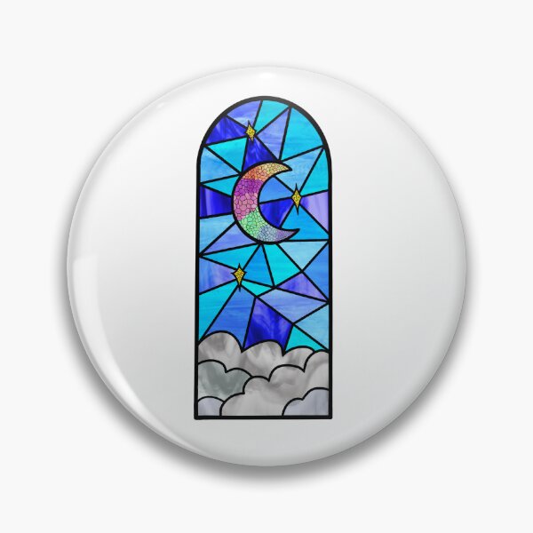 Item preview, Crescent Moon Stained glass celestial design designed and sold by SoaringMoon.
