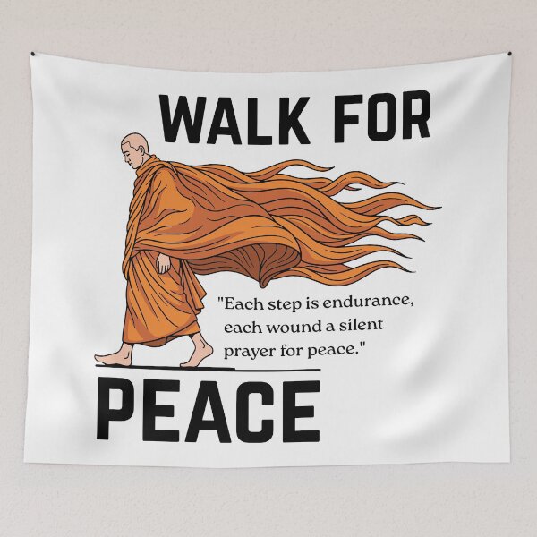 Item preview, Peace Is Every Step Monk Zen Graphic designed and sold by Nordic Echo.