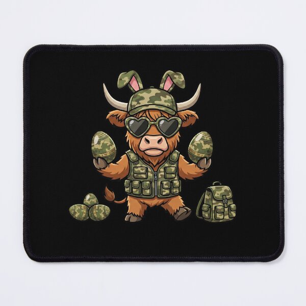Item preview, Tactical Easter Highland Cow Bunny Ears designed and sold by KroghDs.