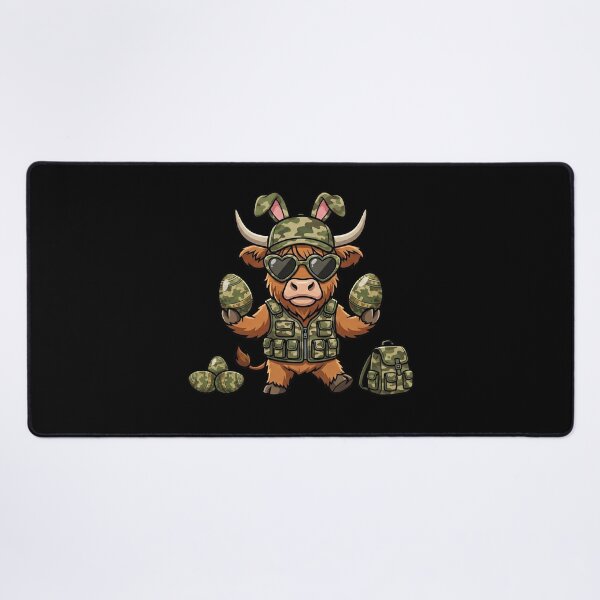 Item preview, Tactical Easter Highland Cow Bunny Ears designed and sold by KroghDs.