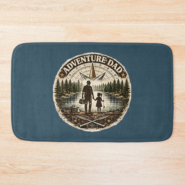 Item preview, Adventure Dad Father Daughter Fishing – Vintage Outdoor Compass Badge designed and sold by SkyTastic.