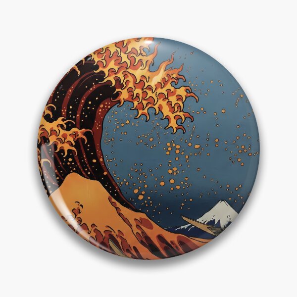 Item preview, Fire Wave — Great Wave Reimagined, Japanese Woodblock Art Print designed and sold by 330-.