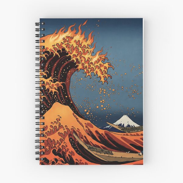 Item preview, Fire Wave — Great Wave Reimagined, Japanese Woodblock Art Print designed and sold by 330-.