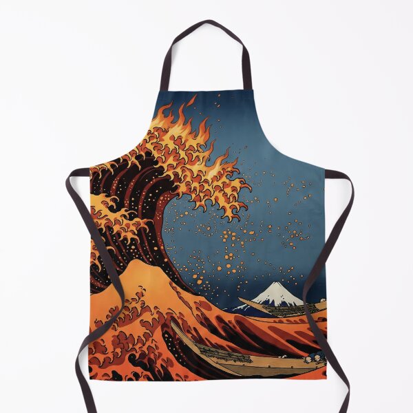 Item preview, Fire Wave — Great Wave Reimagined, Japanese Woodblock Art Print designed and sold by 330-.