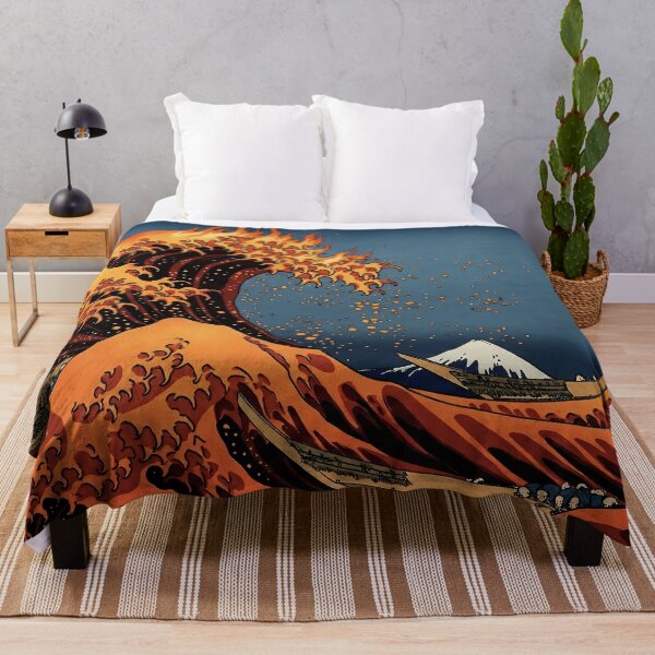 Item preview, Fire Wave — Great Wave Reimagined, Japanese Woodblock Art Print designed and sold by 330-.