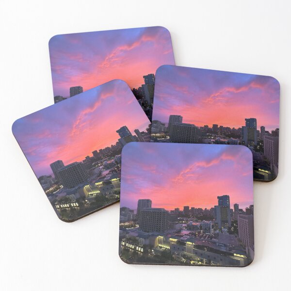 Item preview, Dreamy pink sunset in Waikiki designed and sold by ClarissaFlora.