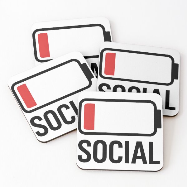 Item preview, “Low Battery Social” sticker. designed and sold by PIXEL POP DESIGNS - Beyond the Norm!.