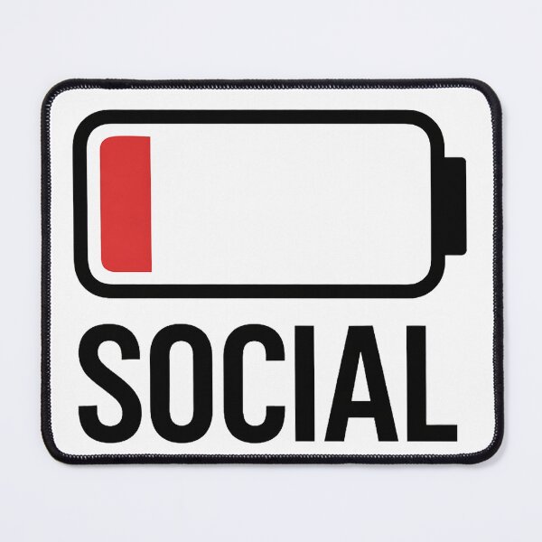Item preview, “Low Battery Social” sticker. designed and sold by PIXEL POP DESIGNS - Beyond the Norm!.