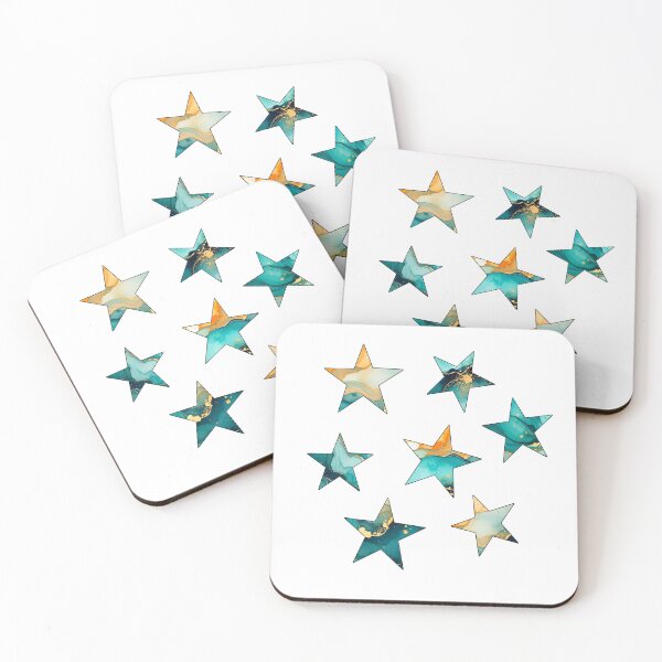 Item preview, Marbled Stars in Vibrant Swirling Colors designed and sold by katifinell.