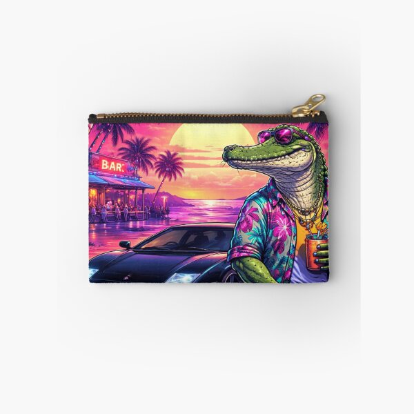 Item preview, Neon Crocodile Nights in a Tropical Sunset designed and sold by ELmestka.